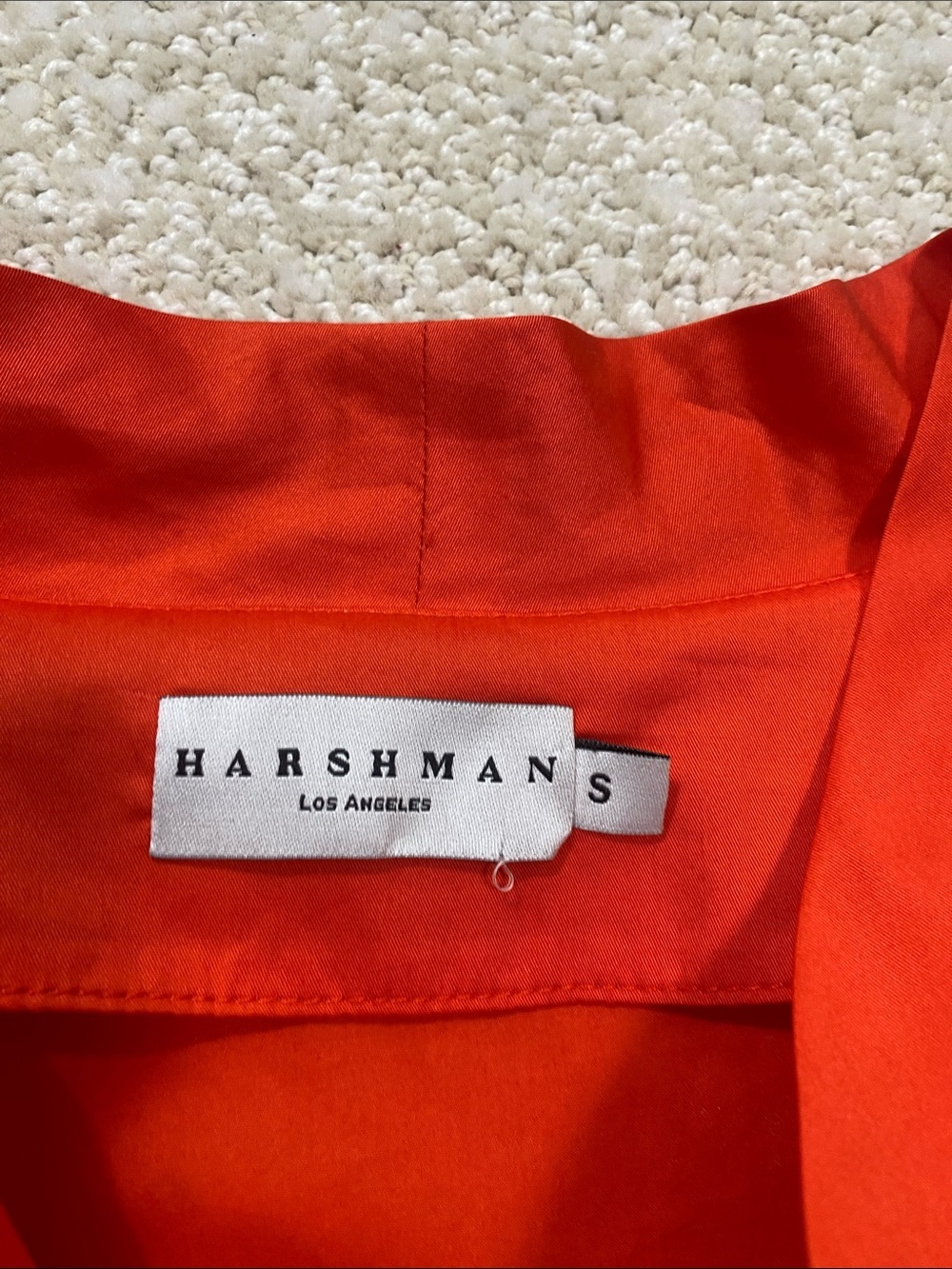Harshman Tie-Neck Tiered Mini Dress in Vibrant Orange Size S 100% Cotton - Picture 9 of 16